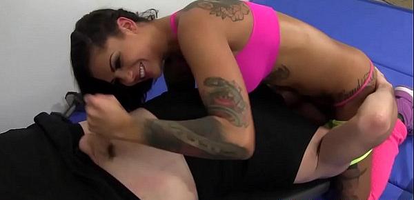  Squirting inked femdom railed in the gym